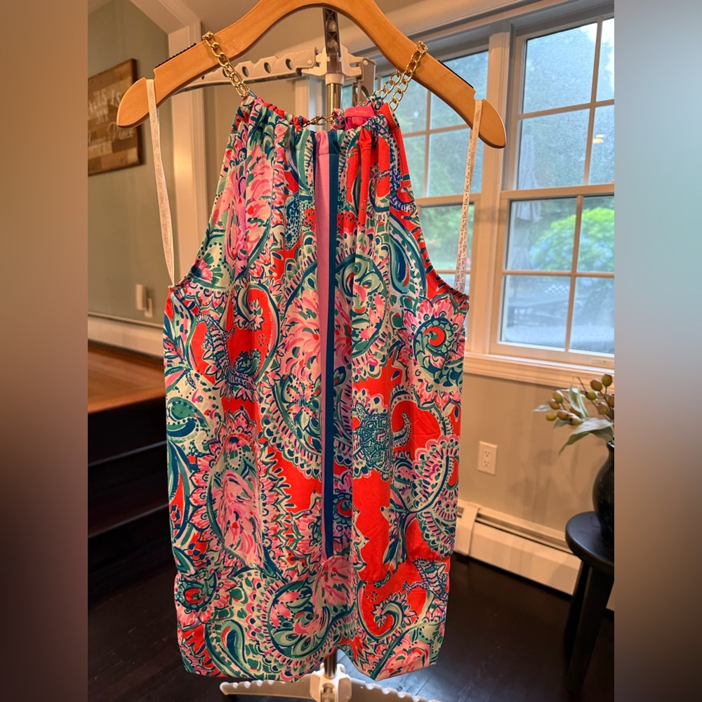 Lilly Pulitzer Pink and Blue Paisley Tank Top